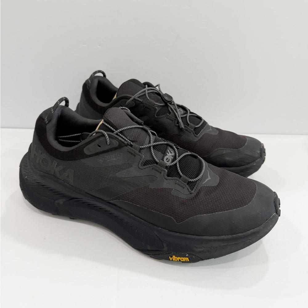 Hoka One One Men's Black Trail Running Shoes with Vibram Outsole